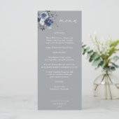 Blauw & Navy Bloemen Tall Menu - Grijs 2 (Staand voorkant)
