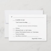 Blauw & Navy Bloemen W Maaltijd RSVP - Grijs (Achterkant)