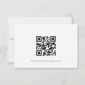 Blauw Navy Bloemige Trouwwebsite QR Code RSVP Kaartje (Achterkant)