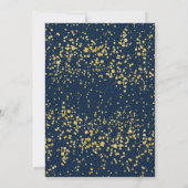 Blauw Navy Gold Confetti Elegant Sweet 16 Kaart (Achterkant)
