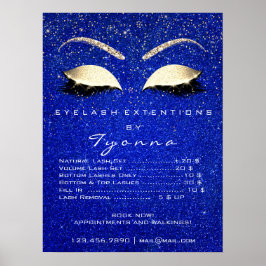 Blauw Navy Gold Make-up Artist Lashes Prijzen Poster