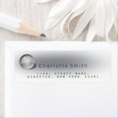 Blauw Navy Grijs Glas Bal Retouradres Labels (Insitu)