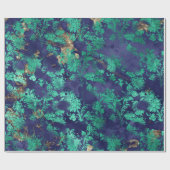 Blauw Navy Mint Groen Bloem Grungy Shabby Chic Cadeaupapier (Vlak)