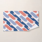 Blauw, Navy, Perzik en Roze Abstracte verfstreken Bad Handdoek (Handdoek)