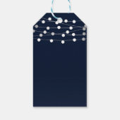 Blauw Navy String Lights Modern chique elegante gu Cadeaulabel (Achterkant)