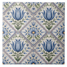 Blauw Nederlands Delfts patroon Tegeltje