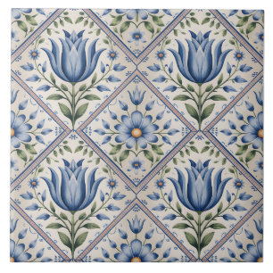 Blauw Nederlands Delfts patroon  Tegeltje