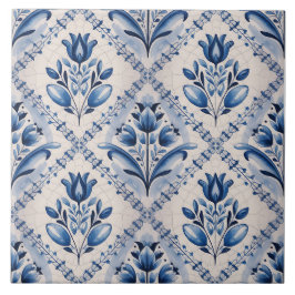Blauw Nederlands Delfts patroon Tegeltje