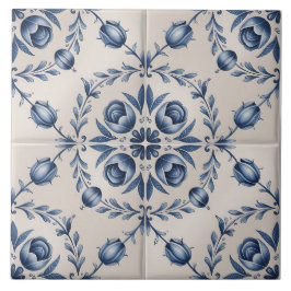 Blauw Nederlands Delfts Patroon Tegeltje