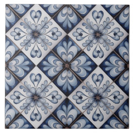 Blauw Nederlands Delfts patroon Tegeltje