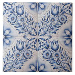 Blauw Nederlands Delfts patroon Tegeltje