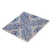 Blauw Nederlands Delfts patroon Tegeltje (Zijkant)
