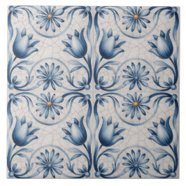 Blauw Nederlands Delfts patroon Tegeltje