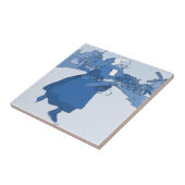 Blauw Nederlands meisje schaatsen Tegeltje (Zijkant)