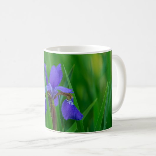 Blauw Nederlands onder de Mok van lederen koffie (Voorkant rechts)