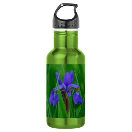 Blauw Nederlands onder roestvrijstalen waterflens Waterfles (Voorkant)