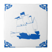 Blauw Nederlands schip Tegeltje (Voorkant)