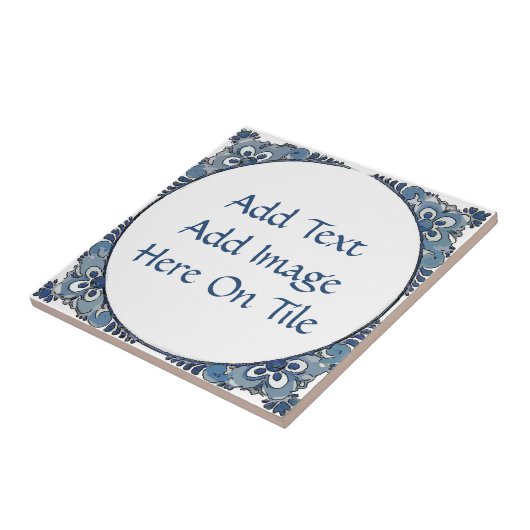 Blauw Nederlands uiterlijk, tekst bewerken, afbeel Tegeltje (Zijkant)