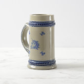  Blauw Nederlands Unicorn Stein Bierpul (Voorkant links)