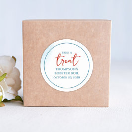 Blauw Neem een aangepaste traktatie Ronde Sticker