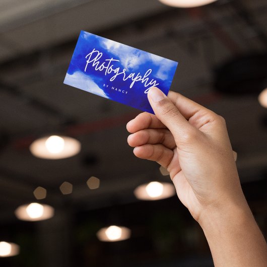 Blauw Neon Fotograaf Fotografie Script Visitekaartje