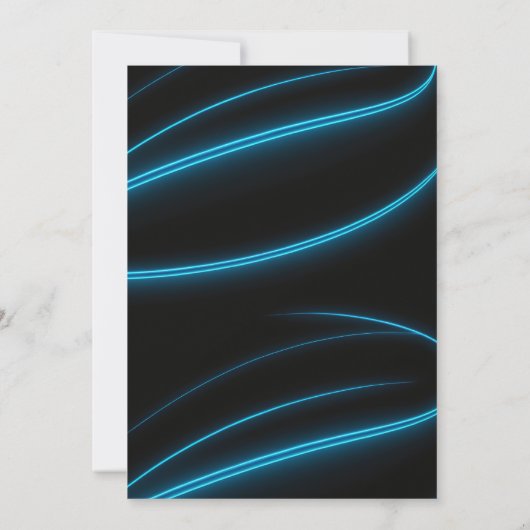 Blauw Neon Glow Pizza Games Bruh Verjaardag Kaart (Achterkant)