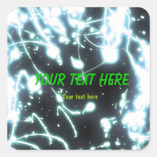 blauw neon glow stick feest sticker label