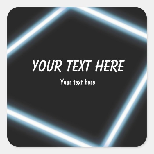 Blauw neon glow stick verjaardagsfeest sticker lab (Voorkant)