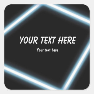 Blauw neon glow stick verjaardagsfeest sticker lab