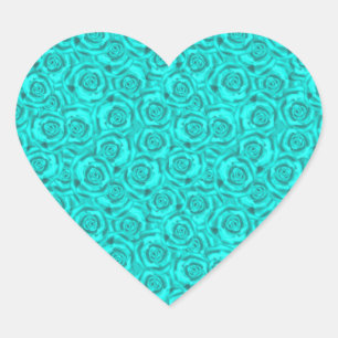 blauw neon hart sticker