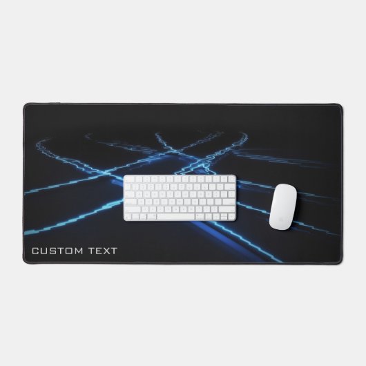 Blauw Neon Lichten Aangepaste Gaming Uitgebreide B Bureaumat (Keyboard & Muis)