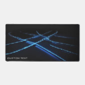 Blauw Neon Lichten Aangepaste Gaming Uitgebreide B Bureaumat (Voorkant)