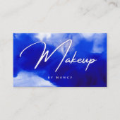Blauw Neon Make-up Script Visitekaartje (Voorkant)