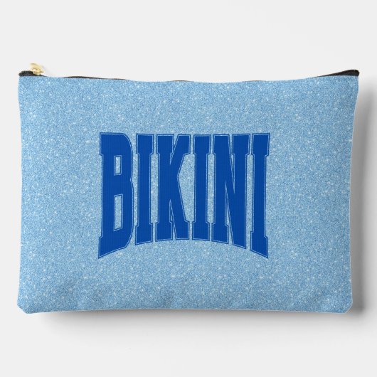 Blauw nep glitters + Navy BIKINI Etui (Voorkant)
