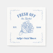 Blauw Net Binnen Op De Markt Bruiloft Feest Servet (Voorkant)