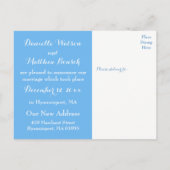 Blauw Net Getrouwd Vuurtoren & Zeilboot Bruiloft Aankondigingskaart (Achterkant)