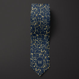 Blauw neuraal netwerkpatroon stropdas