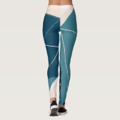 Blauw & Neutraal Geometrisch Leggings (Achterkant)