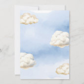 Blauw Neutrale Beer Wolk Ballon Baby Shower Kaart (Achterkant)