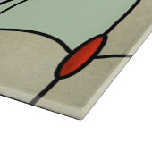 Blauw Neuveau Glazen Kop Knipbord Snijplank (Hoek)