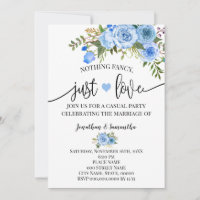 Blauw niets Fancy Net Love Elopement Uitnodiging