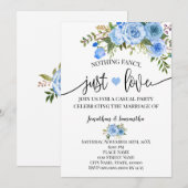 Blauw Niets Gewoons Gewoon Liefde Trouwen Uitnodig Save The Date (Voorkant / Achterkant)