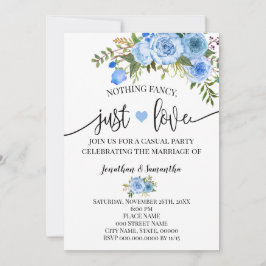 Blauw Niets ingewikkelds, gewoon lief Huwelijksvlu Save The Date