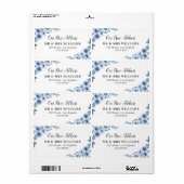 blauw nieuw bloemadres verplaatst etiket (Full Sheet)