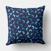 Blauw Nieuwe Maan Patroon Kussen (Achterkant)
