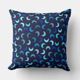 Blauw Nieuwe Maan Patroon Kussen
