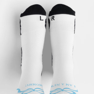 Blauw Nieuwe Moeder Baby Jongen Bogen Retro Modern Sokken