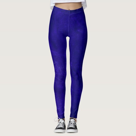 Blauw noodlederen Leggings (Voorkant)