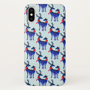 Blauw noords kerstrendierpatroon Case-Mate iPhone case