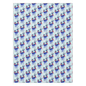 Blauw noords kerstrendierpatroon tafelkleed (Voorkant)